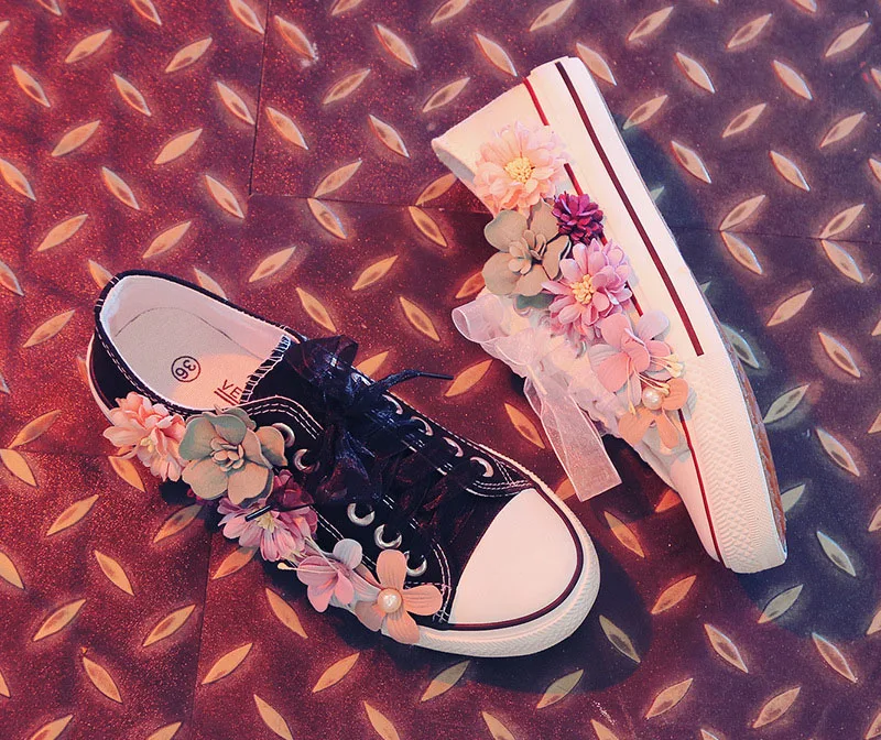 Женская парусиновая обувь с цветочным принтом; коллекция года; Повседневная дышащая парусиновая обувь; модная женская обувь на платформе; женская обувь на плоской подошве; mujer schoenen vrouw