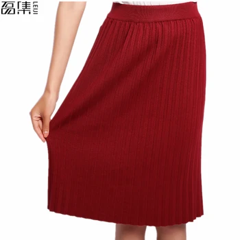 

2017 High Waist Pleat Elegant Skirt Flared Skirts Fashion Women Faldas Saia 5XL Plus Size Ladies Jupe
