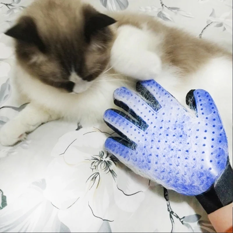 Silicone Pet Hackle For Cat Dog Brush Massager Hair Removal Mitten Cat