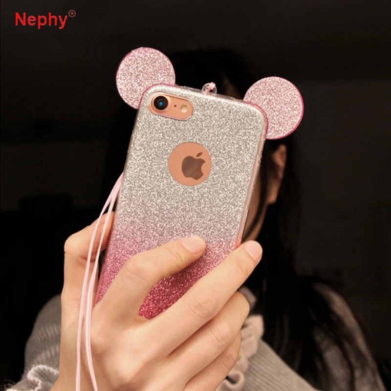 

Nephy 3D Minnie Mickey Mouse Ears Case For Samsung Galaxy A3 A5 A7 J5 J7 2015 2016 2017 S5 S6 S7 Edge S8 S9 Plus Back Cover Etui