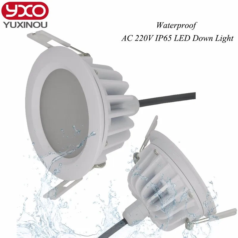 무인 5 w 7w 9w 12w 15w 18w 20w 30w LED 통 AC 110V 220V IP65 방수 욕실 조광 가능한 LED 천장 스포트 라이트, 4 개