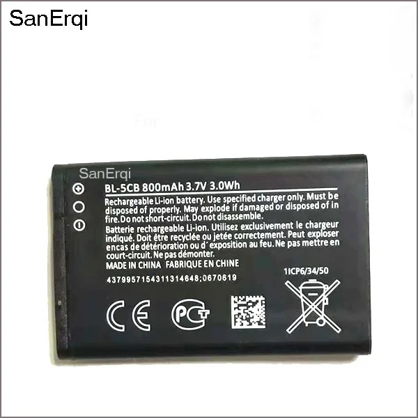 

10pcs BL-5CB BL 5CB Battery for Nokia 1800 E60 3600 3660 6620 6108 3108 2135 6086 6108 6230 6820 7610 Batteries