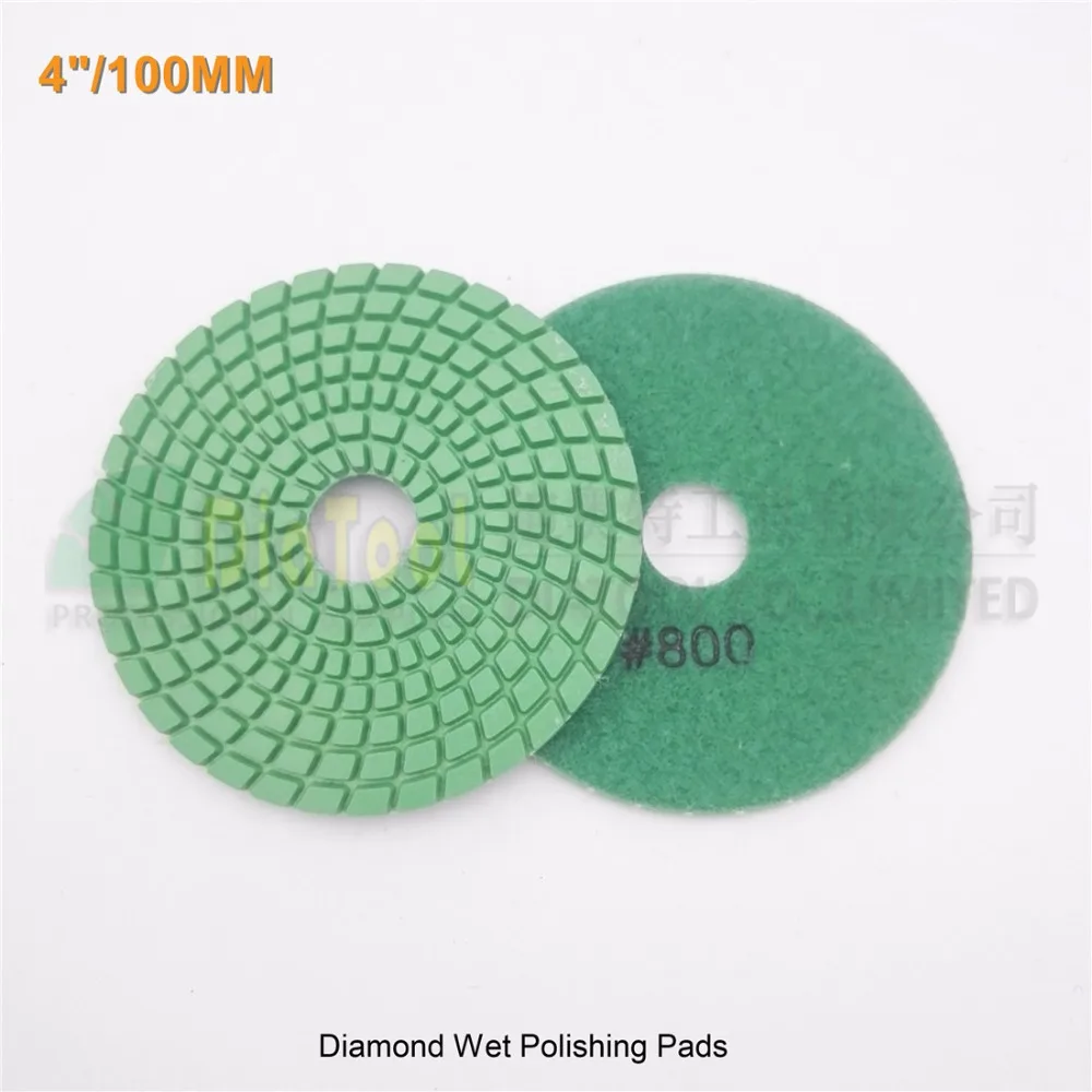 DIATOOL 10pcs Dia 100mm Grit 800# Diamond Flexible Wet Polishing Pad For Stone, Sanding Discs