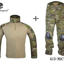 Airsoft BDU Gen3 боевая униформа EMERSON тактическая рубашка и брюки наколенники Multicam Tropic EM9280 EM9281