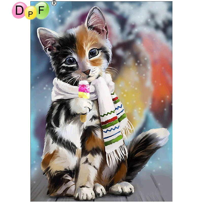 DPF DIY IceCream Cute Cat 5D ремесла алмазная живопись вышивка крестиком Алмазная мозаика