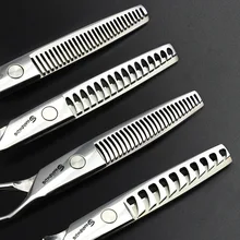 Professional hair scissors 440C 6 inch hair scissors to play thin hair cut double teeth