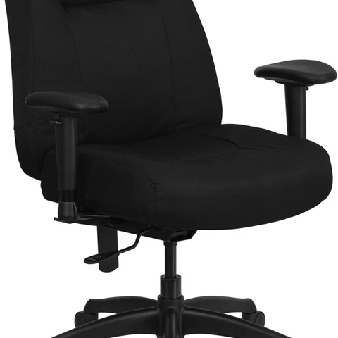 Flash Furniture HERCULES Series High Back Big and Tall Black Fabric Office Chair with Height Adjustable Arms [863-WL-726MG-BK-A-GG]
