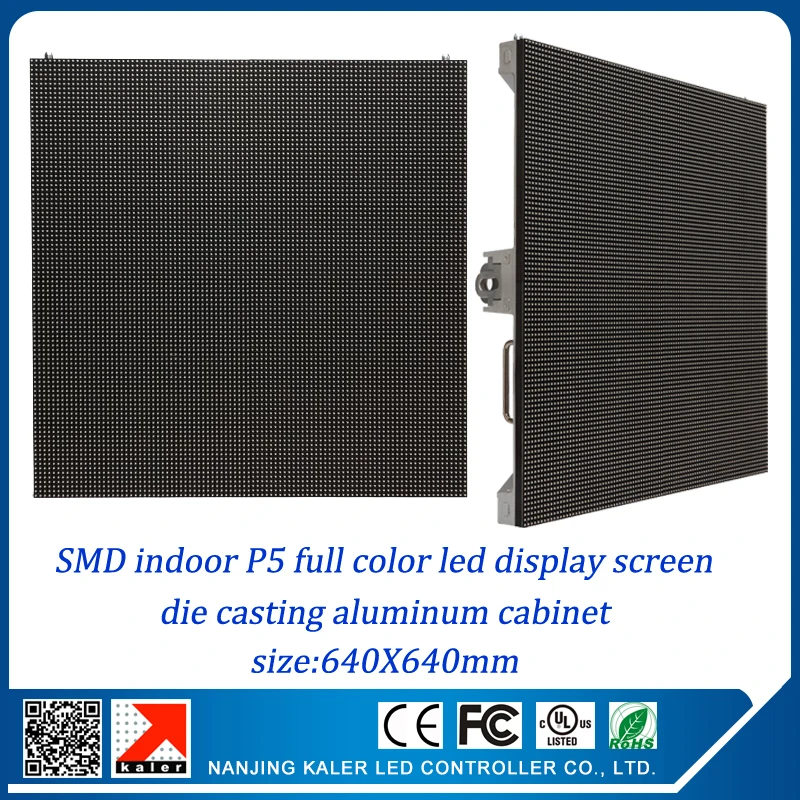 

kaler 25'' x 25'' small rental led display video wall P5 640x640mm rental aluminum cabinet RGB full color video wall indoor led