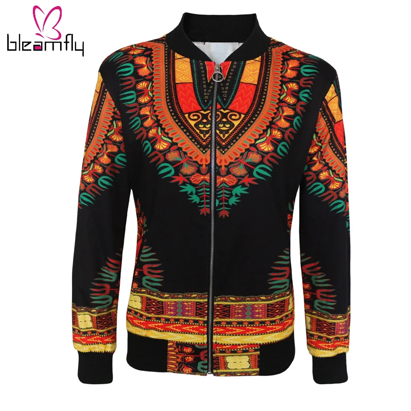 African Print Bomber Jacket Coats Women Dashiki Jacket