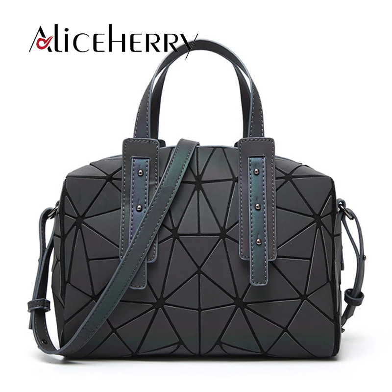 

Japanese style 2019 new fashion luxury boston women beach handbags famous designer geometric luminous crossbody make up bags