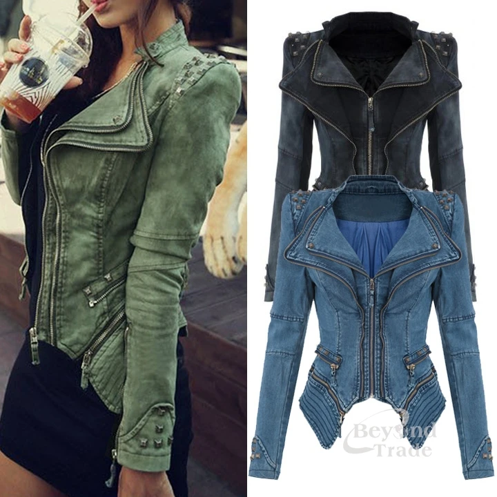 Women Denim Jackets 2014 Autumn & Winter Short Denim Jeans Jacket