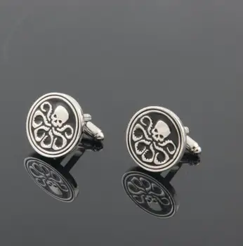 

WholeSale 20pair/lot Hydra SuperHero Punisher Cufflinks Brass Cuff links Tieclips Copper Father Day Christmas Gift