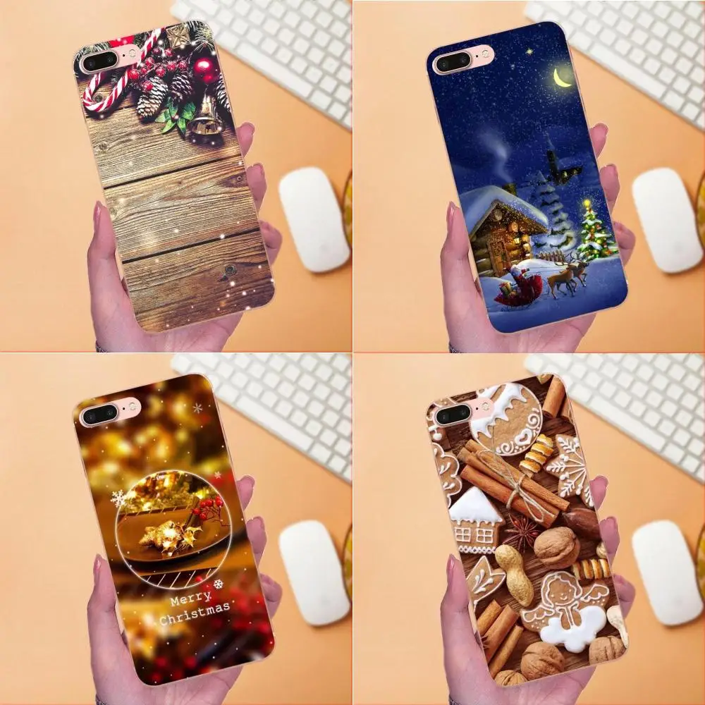 С Новым годом и Рождеством для Apple iPhone X XS Max XR 4 4S 5 5C 5S SE 6 6S 7 8 Plus Мягкий