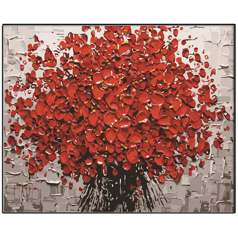 

Framed Pictures Painting By Numbers of Landscape plant Handwork Canvas Oil Painting Home Decor For Living Room