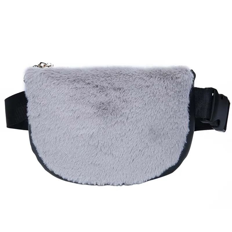 Женская поясная сумка из искусственного меха, модная зимняя плюшевая Женская поясная сумка, Повседневная сумка через плечо, сумка для