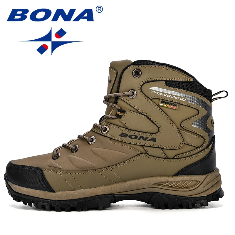 BONA Men Boots Winter Man Shoes Ankle Boots Men Snow Round Toe Plush Keep Warm Footwear Lace-Up Casual Trendy Shoes men leather boots