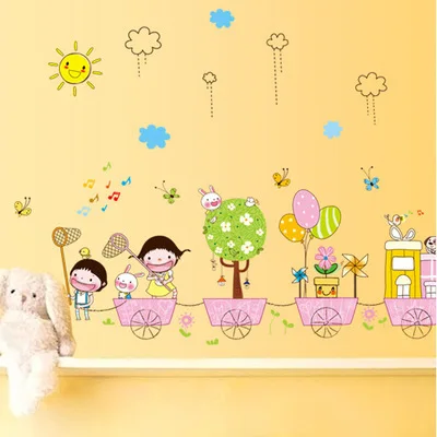 

Train Wall Stickers Children Home Decor Train Vinyl Kids Room Decal Baby Room Decor