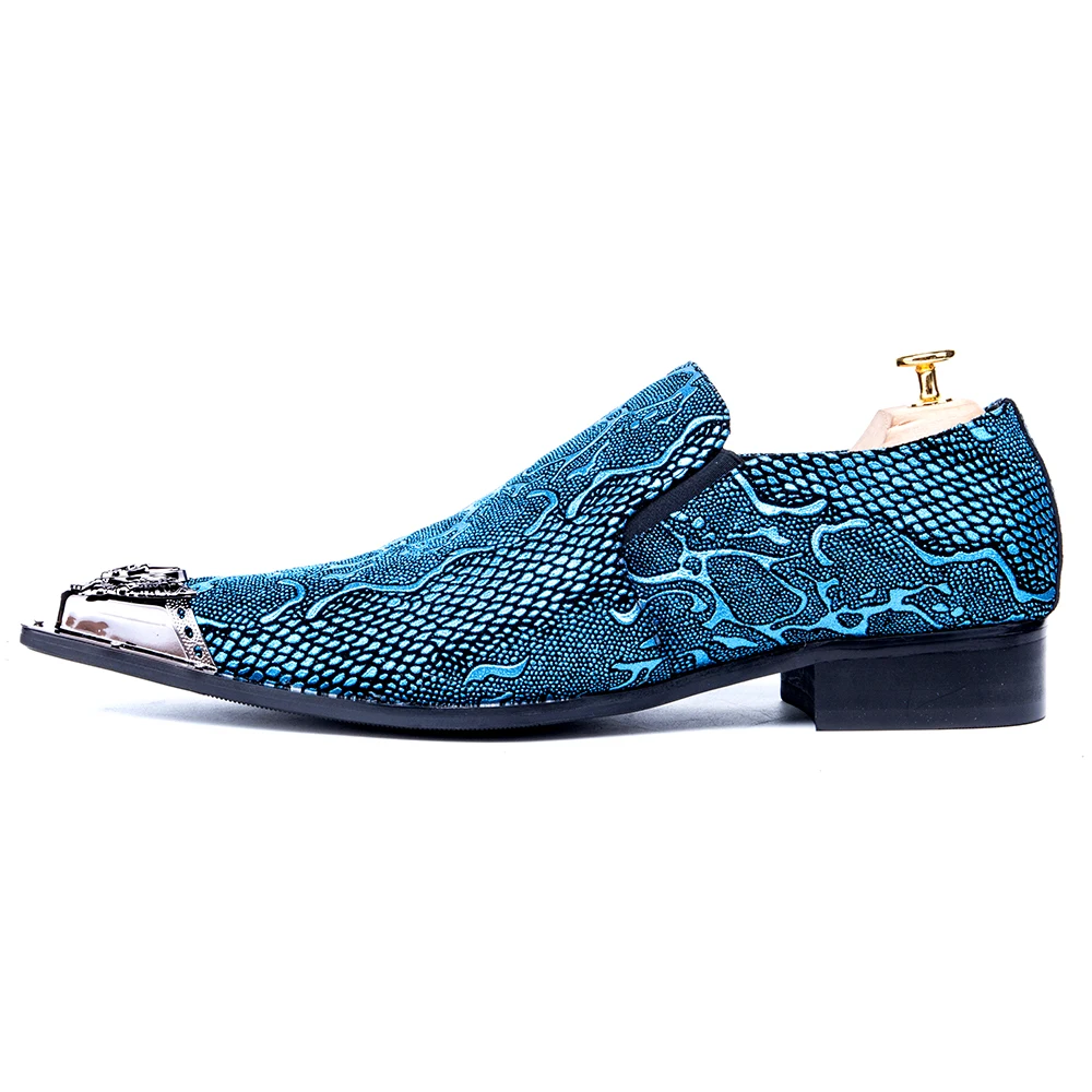 Christia Bella/брендовые итальянские Свадебные Мужские модельные туфли со змеиным узором; синие мужские деловые туфли из натуральной кожи; официальная обувь размера плюс