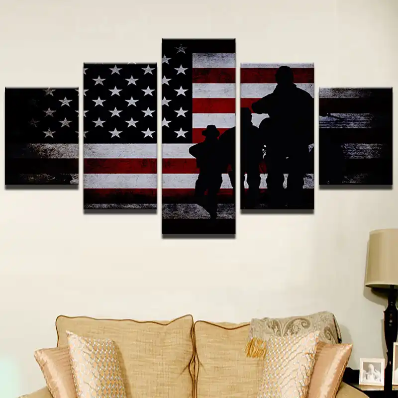 وحدات الصور 5 لوحات الجيش العلم الجندي الوطني بطل حائط لوح رسم صورة فنية المنزل الديكور الصور Painting Calligraphy Aliexpress