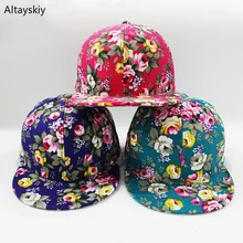 Бейсбольная кепка s Женская с цветочным принтом Солнцезащитная Регулируемая красочная женская s Кепка шикарная модная Корейская Стильная универсальная Студенческая одежда для отдыха