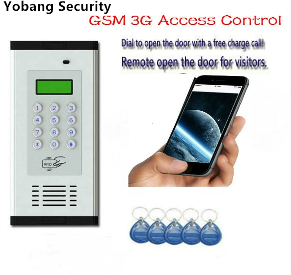 Yobang Security Freeship Apartment GSM/3G wireless intercom doorbell. Call the phone to open the dialogue