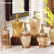 Европейский ретро смолы художественный дезинфицирующее средство для рук бутылка жидкого мыла диспенсер Шампунь Душ гель-пресс моющее средство Ванная комната Кухня