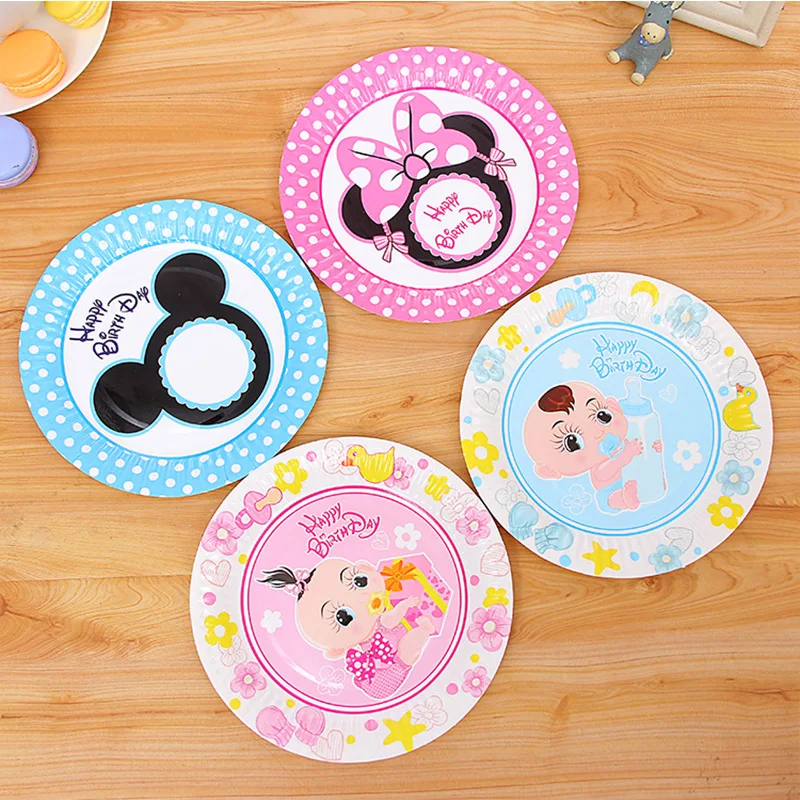 6 pieces Disposable cake plates birthday dish plate baby shower candy