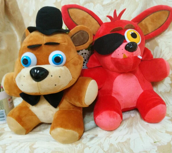 

Free shipping FNAF in stock five nights at freddy fox bear kid toys plush dolls which kids love stuffed soft toys 25cm high