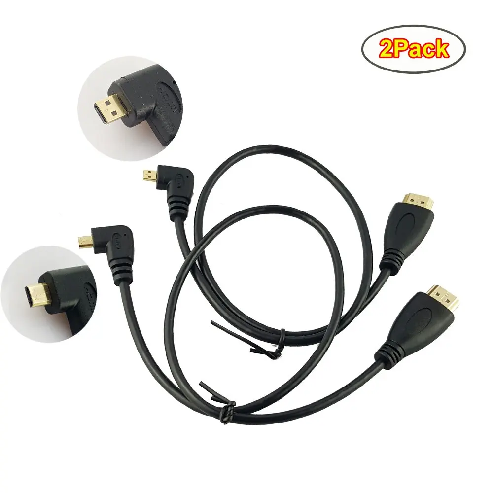 50 см с поворотом на 90 градусов Micro HDMI совместимых Мужской к HDMI-совместимос разъем