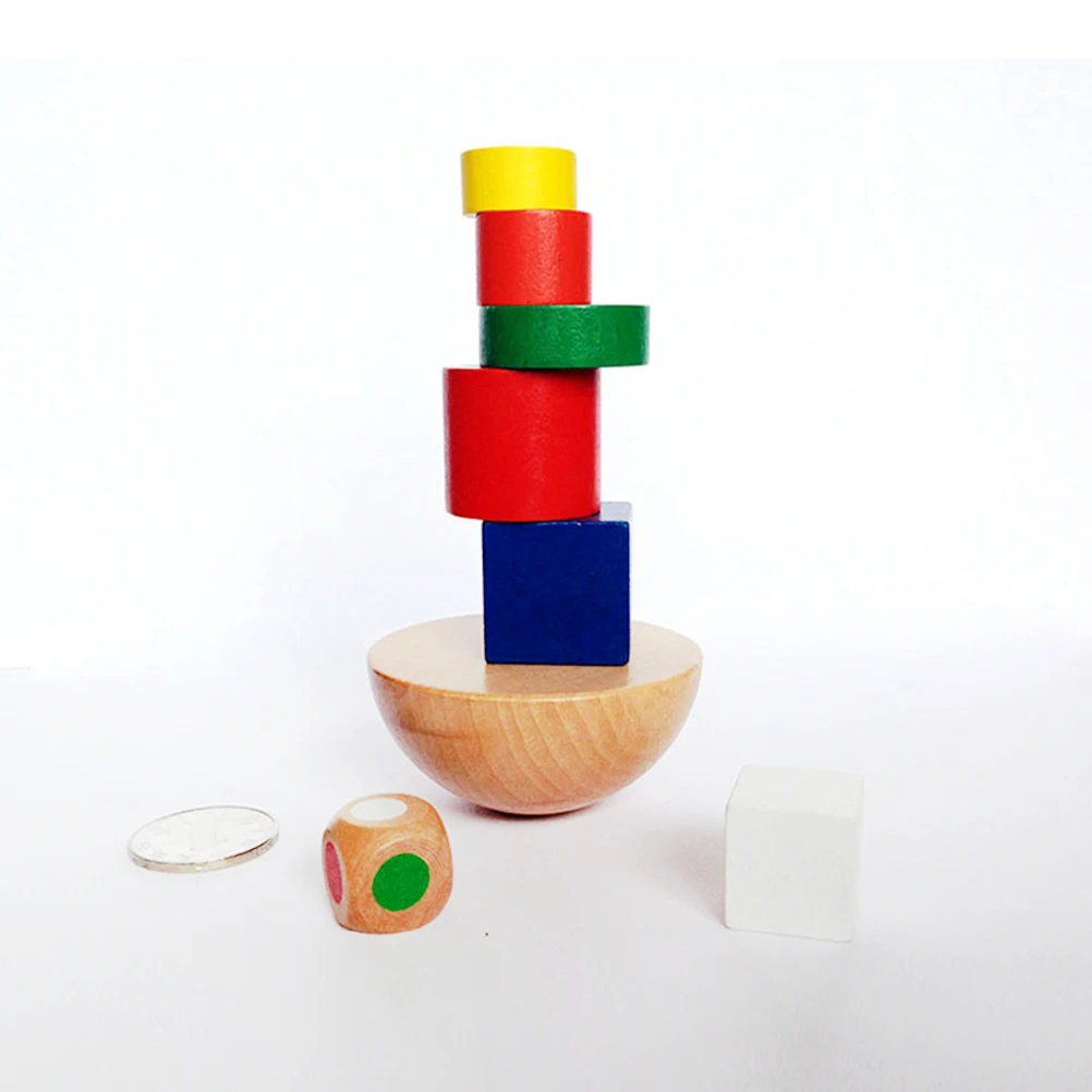 

Kids Wooden Geometric Balance Blocks Montessori Game Fun Toys for Children Educational Learning Gifts DIY Educational Toy