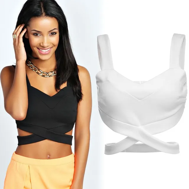 Women Tight Crop Top Slim Sexy Casual Strap tshirt 2017 Summer Cropped