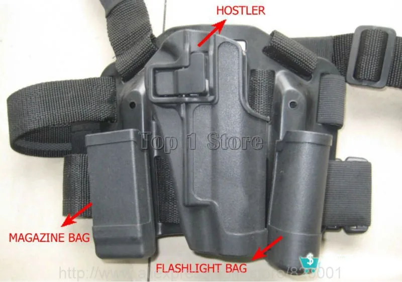 

CQC Colt Tactical 1911 Leg Holster Mag Light Case Thigh Belt Drop Leg Pistol Gun Holster M1911 4in1 Pistol Holster
