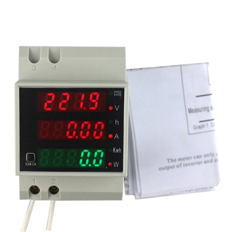 Ketotek-voltímetro, medidor em kwh, tensão e fator