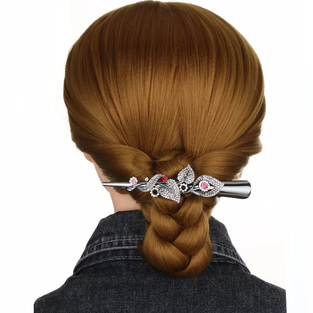 

Stylish Alligator Sectioning Hair Clips for Women Crystals Leaf Floral Clamp Hairgrips Hair Barrettes Hair Accessories HC122