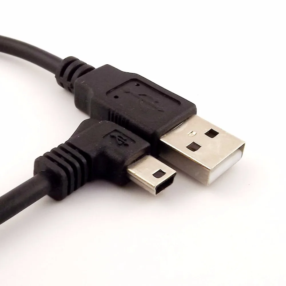 1 قطعة عالية السرعة USB وذكر أن ميني 5 دبوس الزاوية اليمنى الذكور شاحن بيانات كابل محول 30 سنتيمتر
