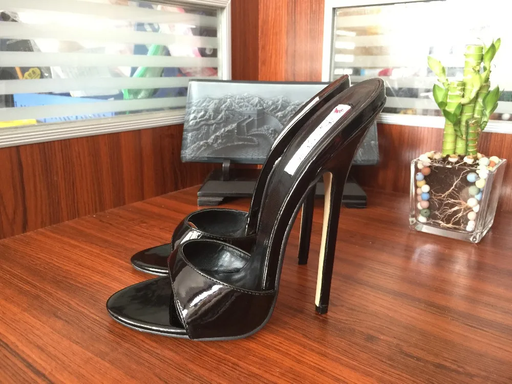 Sexy Bondage Fetish 6 Inches High Heel Mules Stilettos In Womens Pumps 