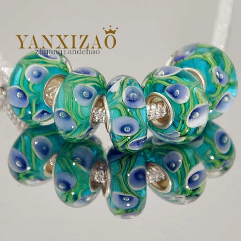 Yanxizao Модные 5 шт. 925 серебро техника Murano Бусины соответственные Пандоре