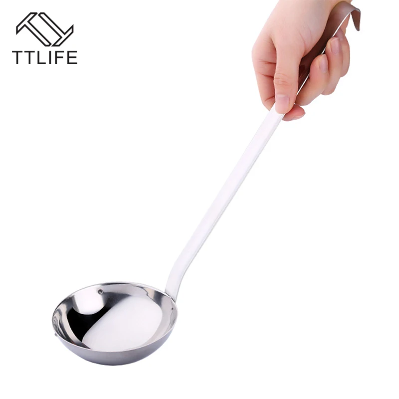 TTLIFE Stainless Steel Eco Friendly Hot Pot Soup Spoon Long Handle