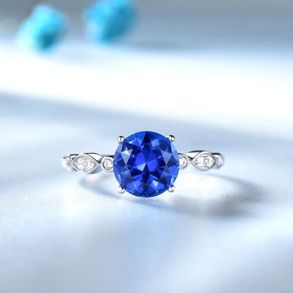 ORSA JEWELS, Настоящее серебро 925 пробы, женские свадебные кольца, имитирующие Сапфир, роскошное женское кольцо, хорошее ювелирное изделие, подарок VSR04
