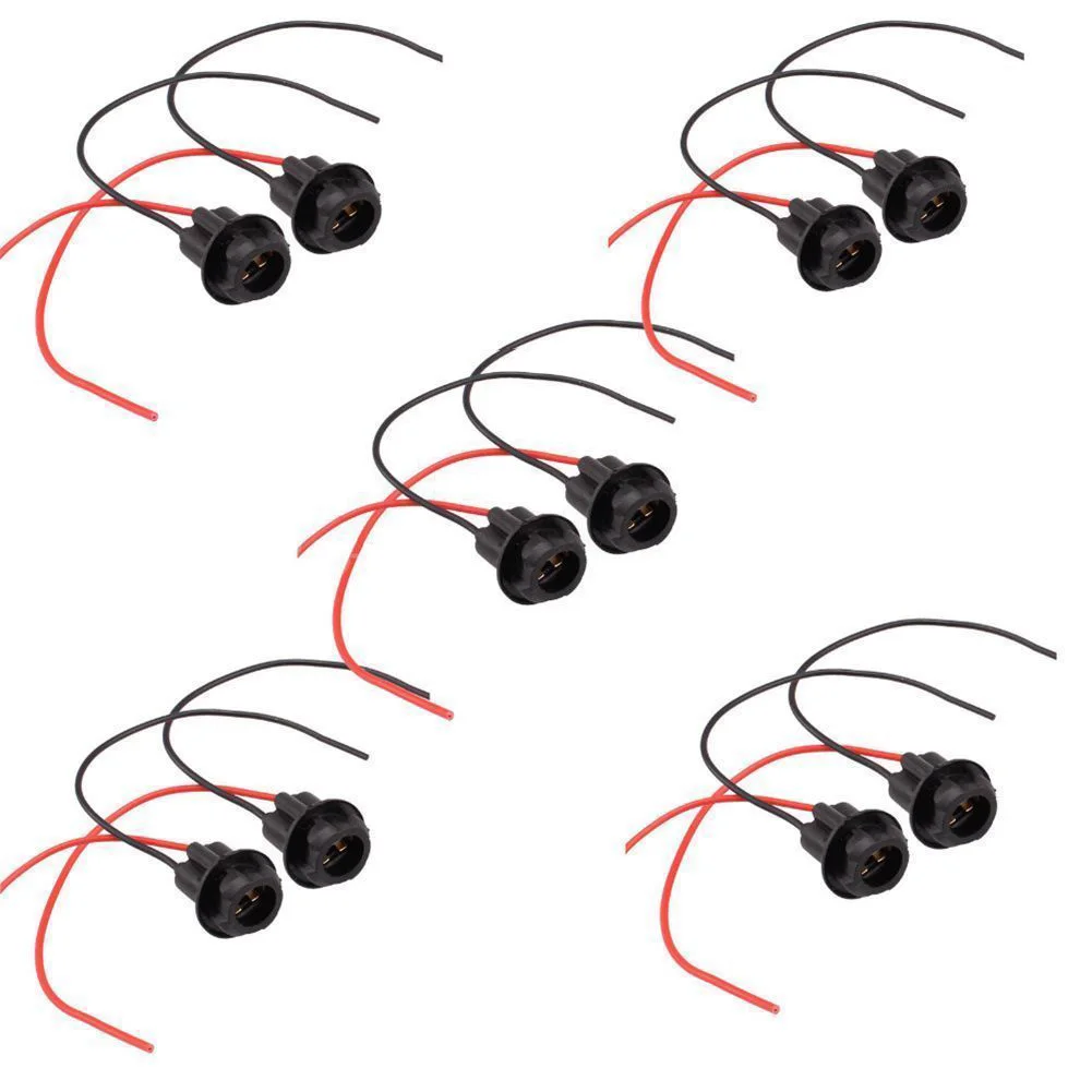 JX-LCLYL 20pcs T10 W5W 168 194 Car Socket Connector Extension LED Bulb Wedge Light Base