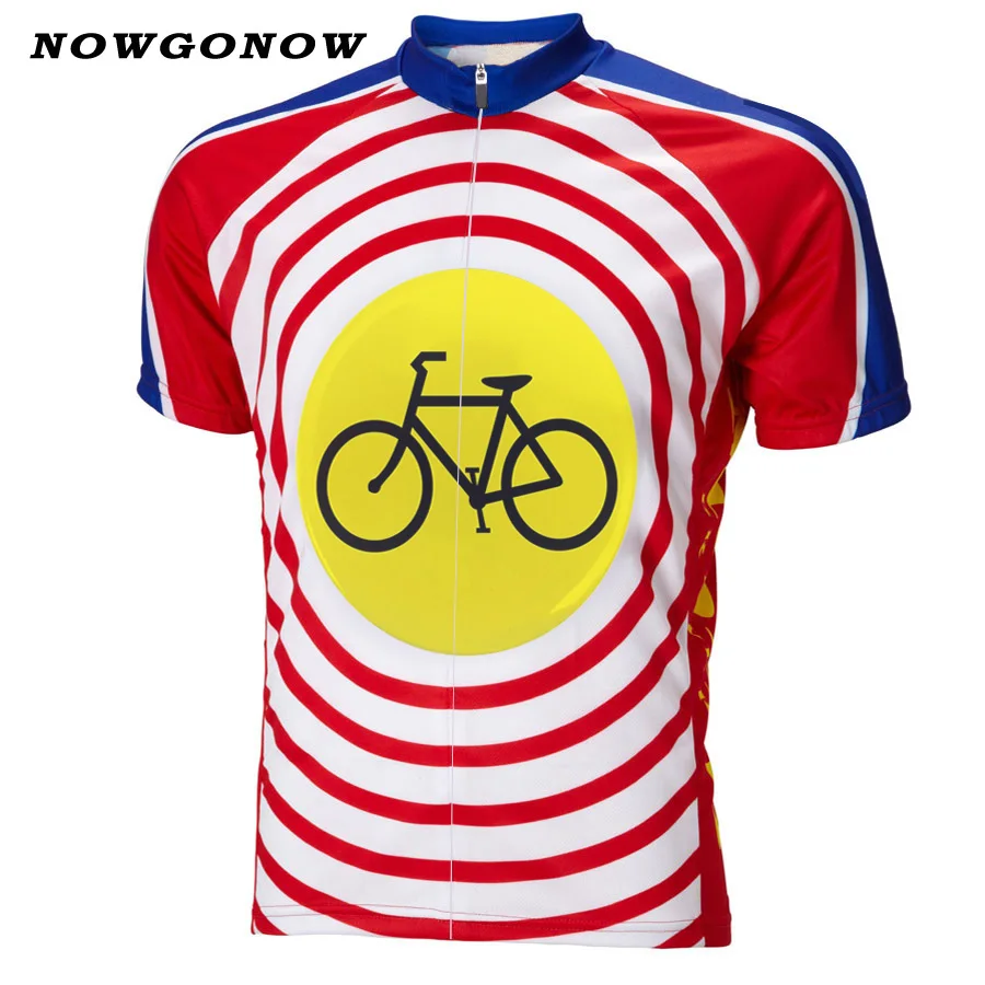 Man 2017 cycling jersey bicycle yellow Retro team short sleeve bike