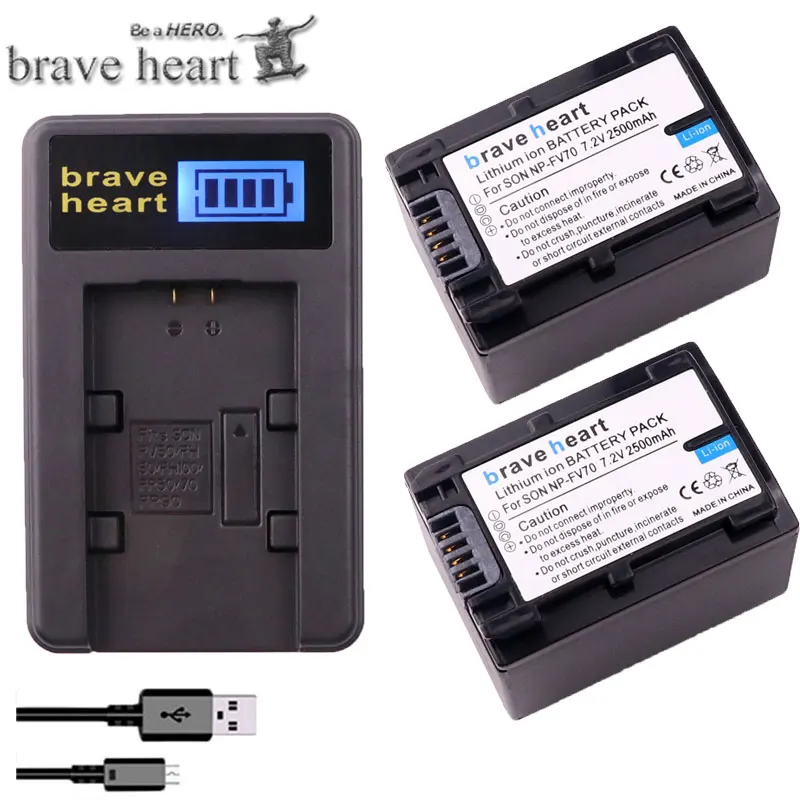 Аккумулятор 2500 мА · ч аккумуляторы NP FV70 NPFV70 с ЖК дисплеем и USB зарядным