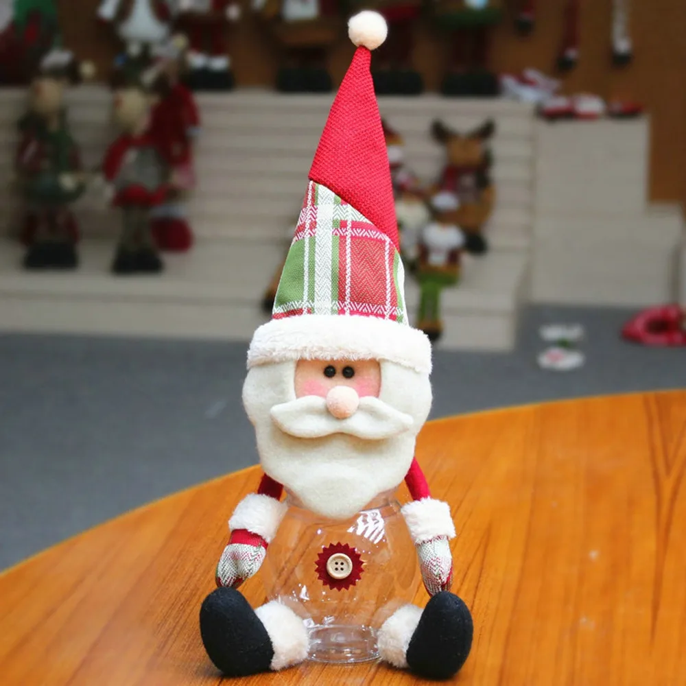 Санта-Клаус Снеговик Лось упаковка для рождественских конфет Рождественская банка для конфет 10,25 - Цвет: B