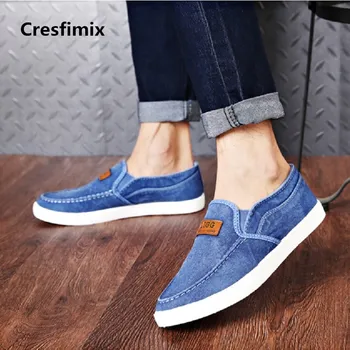 

Cresfimix zapatos hombre male comfortable plus size denim shoes men cool street spring autumn blue shoes man casual shoes a2684
