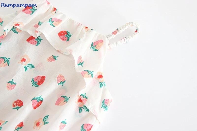 Детская одежда 2018 летняя для девочек комбинезон Клубника Ребенка onesie