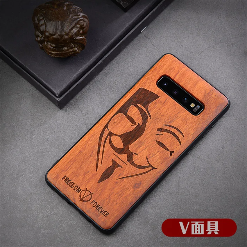 New Phone Case for Samsung s10 Samsung s10 plus Wood Back TPU Bumper Case For Samsung Galaxy s10 Phone Cover (17)