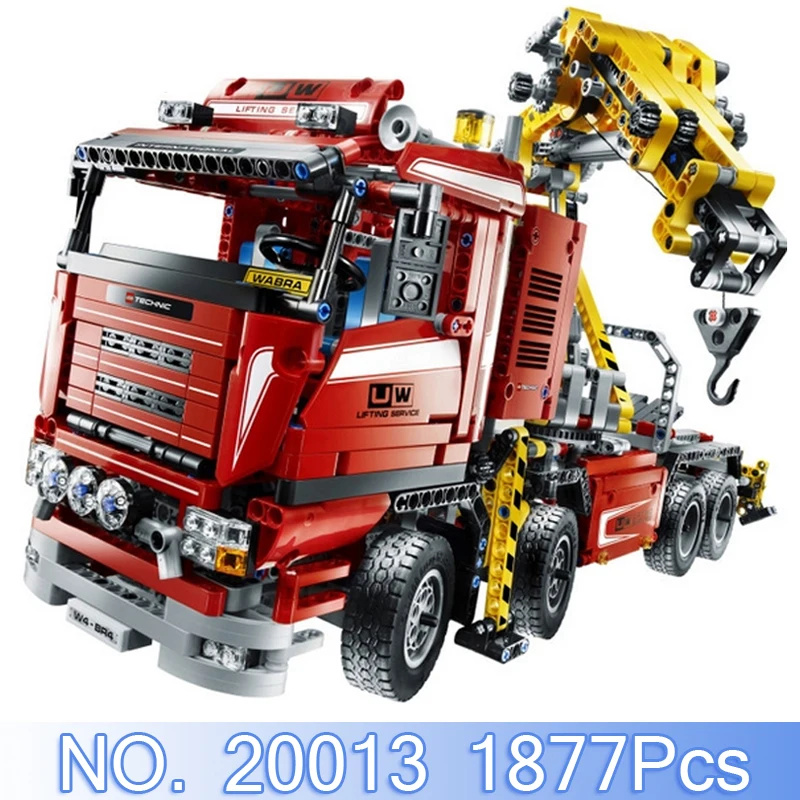 

Lepin 20013 Technic Figures 1877Pcs Crane Truck Building Blocks Bricks Set Educational Kids Toys Model Kits Compatible With 8258