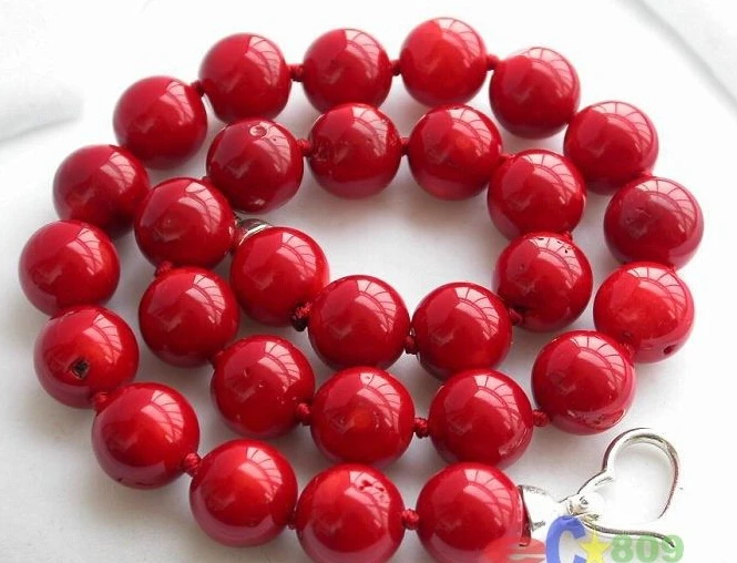 

Hot sale Free Shipping>>>>>REAL 18" 14MM NATUREL RED CORAL BEAD NECKLACE