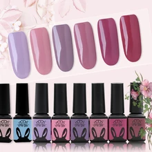 Формальдегида фиолетовый цвета 5 мл soak off СВЕТОДИОДНЫЕ UV гель лак для ногтей лак набор с не-широкий верхний слой и грунтовка новое поступление
