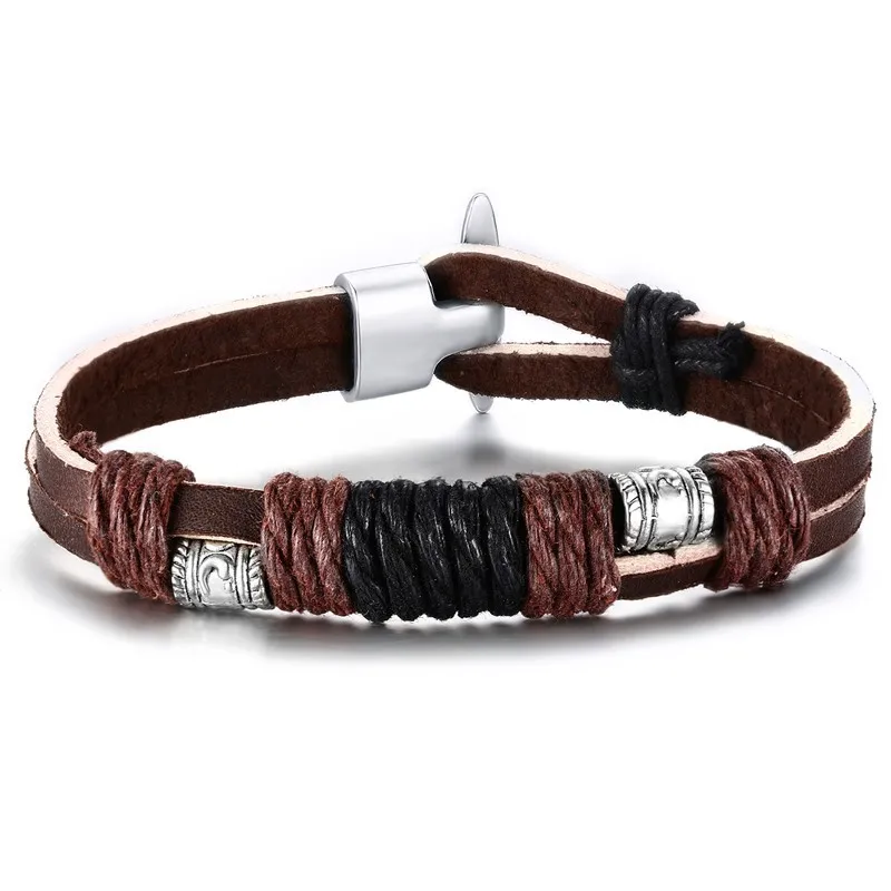 Тенденция индивидуальность Трикотажные Кожа Веревка мужские модные